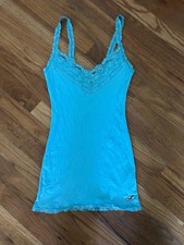 Y2K Hollister Light Blue Lace Cami Top picture