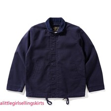 Vintage Men's US Navy N-1 Deck Jacket Amekaji Casual Thin Coats Flight Jackets picture