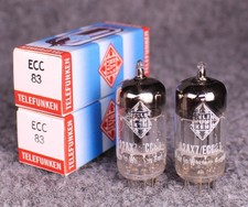(2) Siemens (Telefunken Brand) 12AX7/ECC83 Tubes ~ MATCHED PAIR ~ TEST STRONG picture