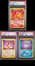 PSA 1 Dark Flareon/Jolteon/ Vaporeon 1st edition Sequential Set Pokémon WoTC PR picture