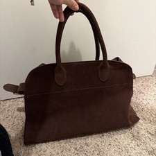 The Row Faux 15 Suede Tote Bag Brown Made In Italy Good Condition picture