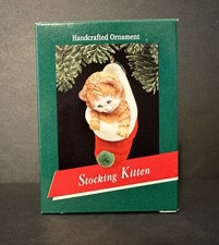 1989 Hallmark Stocking Kitten Keepsake Ornament picture