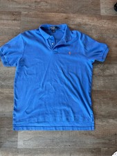 Vintage Polo by Ralph Lauren Men's Blue Cotton Polo Size Large picture