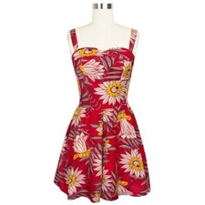 Trashy Diva Red Waterlillies Trixie Romper XS EUC picture
