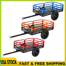 For ATV UTV Utility Cart Cargo Trailer Tow Behind Dump Cart 1500 lbs Garden Yard picture