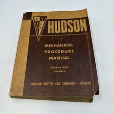 Hudson Mechanical Procedure Manual Repair Shop ORIGINAL 1934-1939 Indexed picture