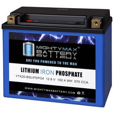 Mighty Max YTX20-BS Lithium Battery Replaces Harley Davidson / Buell / Indian picture
