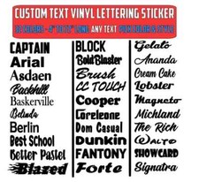 Custom Text Vinyl Lettering Sticker Decal Personalized -ANY TEXT - ANY NAME - [2 picture