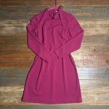 Calvin Klein - long-sleeve tie-neck sheath dress in a vibrant magenta Size 8 picture