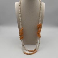 Vintage Napier Frosted Sherbet Flower Beaded Necklace 28