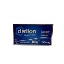 Daflon 500 mg, 30 Coated Tablets - Venolymphatics Insufficiency, Hemorrhoids picture