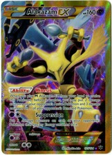 FULL ART Alakazam EX SECRET RARE 125/124 Holo Foil Pokemon Umbreon Lugia Art LP picture