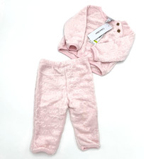 Calvin Klein Baby Girl Plush Faux Fur 2 Pieces Winter Set Pink Size 3-6 Months picture