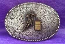 VTG 1965 Sterling Silver Wilcox FFA Jr Rodeo Barrel Racing Trophy Belt Buckle picture