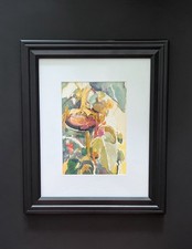 original watercolor sunflower on paper OOAK picture