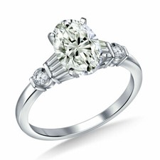 7.57 Ct Near White Moissanite Diamond Oval 925 Sterling Silver Engagement Ring  picture