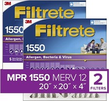 3MFiltrete Healthy Living 20x20x4 AC HVAC Furnace Air Filter 1550 Series - 2Pack picture