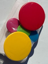 New + Sealed Genuine IKEA Vintage LOSJON Pack of 5 Bright Fun Color Wall Knobs picture