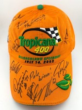 Vintage Tropicana 400 Chicagoland Speedway 2002 Signed NASCAR Hat Cap picture