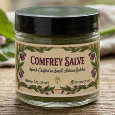 Organic Comfrey Salve 2 oz - All Natural Herbal Balm, Non-GMO Olive Oil Beeswax picture