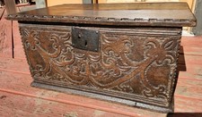 Antique Early 17th Century Charles II Oak Bible Box picture