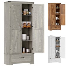 HOMCOM Farmhouse Pantry Cabinet, Kitchen Cabinet picture