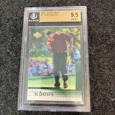 2001 Upper Deck Tiger Woods Rookie Card RC #1 BGS 9.5 GEM MINT  picture
