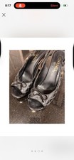 Chanel Black Leather CC Logo Slingback Heels 39 picture