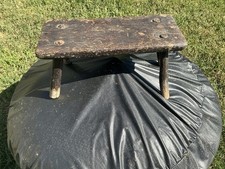 Antique Splayed Leg Milking Stool Original Paint Rare Primitive Country PATINA  picture
