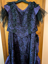 Gothic Victorian Purple/Black Lace-Up Corset Dress with Tulle Sleeves picture