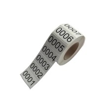 0001-1000 Count Inventory Numbered Stickers Roll, Self 1.6 x 0.8 inch, White picture