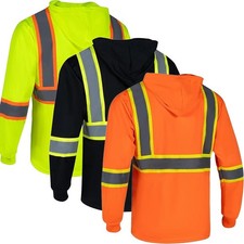 Hoodie Hi-Visibility Safety Long Sleeve Work Shirt Reflective Qty:4 Size S-5XL picture