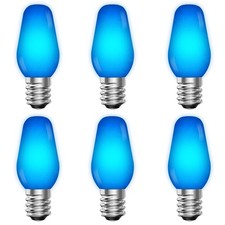 LUXRITE C7 LED Blue Replacement Light Bulbs for String Lights, 0.5W, Shatterp... picture
