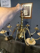 Vintage classic Brass 8 arm chandelier Ornate 20