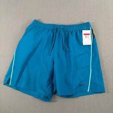 Nike Swim Trunks Mens Size Large Teal Blue Black Athletic NESSF602-448 picture