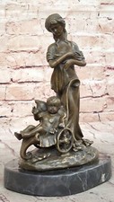 French Original early to mid Century Figurine Group of Mother Child Bronze Deal picture