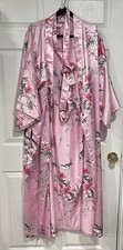 VTG Ichiban Japan Women's Floral Japanese Kimono Yukata Robe Birds Jacket OS B12 picture