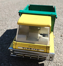 Structo Vintage Hydraulic Dump Truck 6-Wheel Yellow Cab Green Dump Bed picture