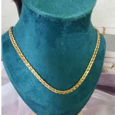 Vintage Gold filled Braided Herringbone Chain women waterproof and tarnish free picture