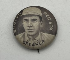 1910-12 Sweet Caporal P2 Pin TRIS SPEAKER Boston Red Sox HOF - With Back Paper picture