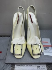 Prada  Patent Leather Platform Slingback Buckle Toe Pump Size 9 US / 39 Vintage picture