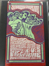 Vtg Concert Poster 1967 Jefferson Airplane Quicksilver Psychedelic Art Nude BG48 picture