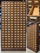 Vintage Solid Wood Cabinet 191 Drawers Library Card Antique 54