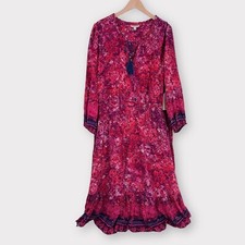 NWT Frye & Co Canyon Peasant Pink Floral Maxi Dress Crandberry Combo Sz 2X $120 picture