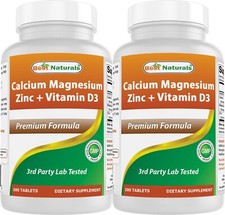2 Pack Best Naturals Calcium Magnesium Zinc with Vitamin D3, 300 Tablets picture