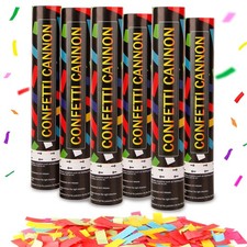 6 Pack 12 Inch Confetti Cannon Multicolor Popper Large, picture