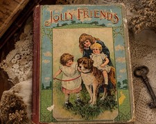 Antique Jolly Friends Nursery Primer Book M.A. Donohue Chicago Childrens Rhymes picture