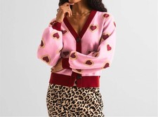 Never Fully Dressed Hearts Cardigan Pink picture