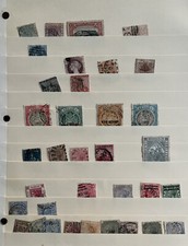EARLY WORLDWIDE STAMPS STOCK PAGE, BRITISH GUIANA, ANTIGUA, BARBADOS, MAURITIUS picture