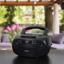 JENSEN CD Cassette Boombox AM FM Radio Portable Stereo Black picture